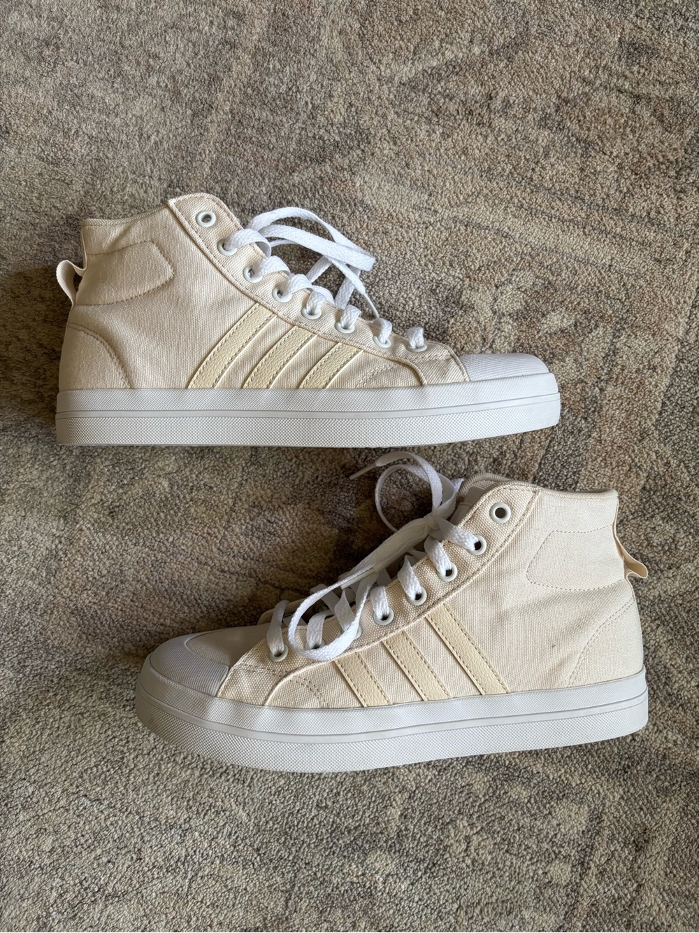 adidas bravado wonder white High-Top Canvas Sneakers